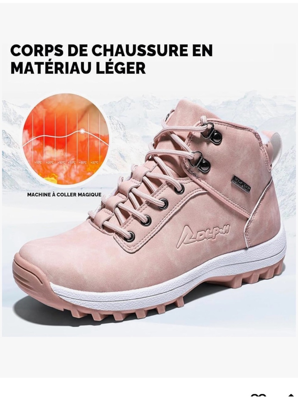 Pink Lace-Up Hiking Boot